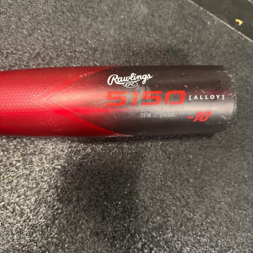 Rawlings 5150 USSSA BAT 28” drop 10 Red/Black Alloy | Youth Baseball Bat Red